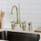 Kingston Brass Bridge Kitchen Faucet with Brass Sprayer, Brushed Brass KS7797TXBS - alternate 5